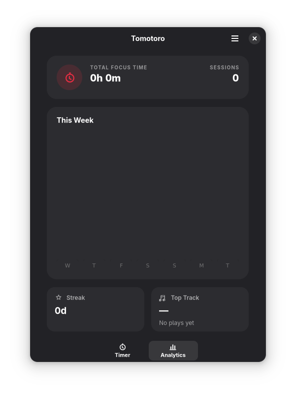 Tomotoro preferences window