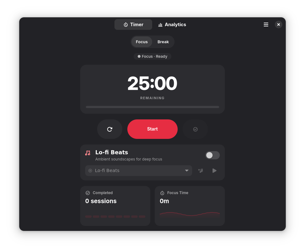 Tomotoro timer interface